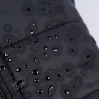 Water beading on the quilted shell fabric